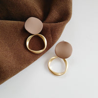 Brown Gold Dainty Earrings