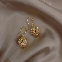 Brown Gold Dainty Earrings