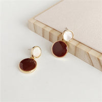 Brown Gold Dainty Earrings