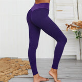 Seamless Fitness Women Leggings Waist Elastic Push Up Ankle Length Polyester Leggings